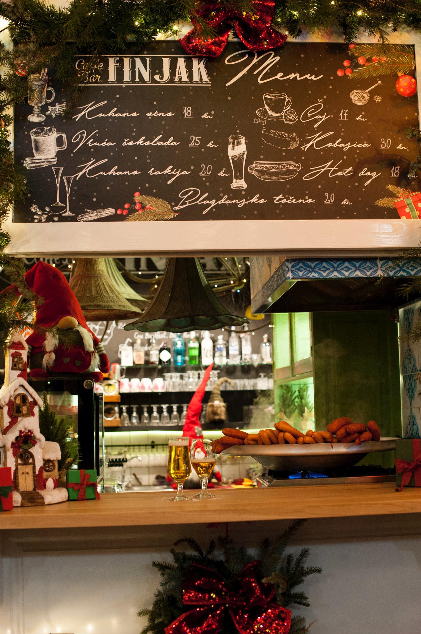 Fairy tale Christmas atmosphere at cafe bar Finjak in Zagreb
