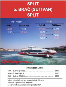 Fast ferry connecting Sutivan on Brač and Split launches