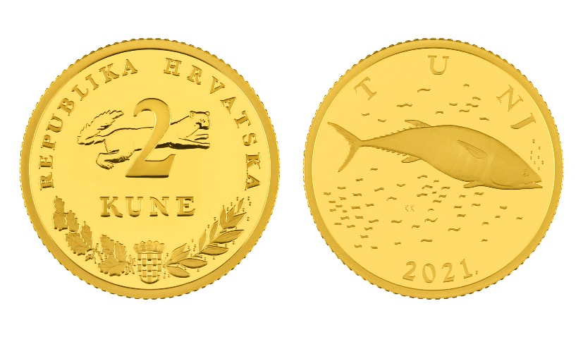 Special gold Croatian two kuna coin issued  