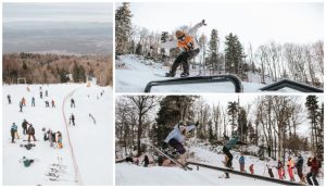 Snowpark for snowboarders and ski