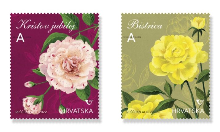 Native Croatian roses: Bistrica, Kristov jubilej and Slavoljub Penkala grace “Croatian Flora” commemorative stamp series 