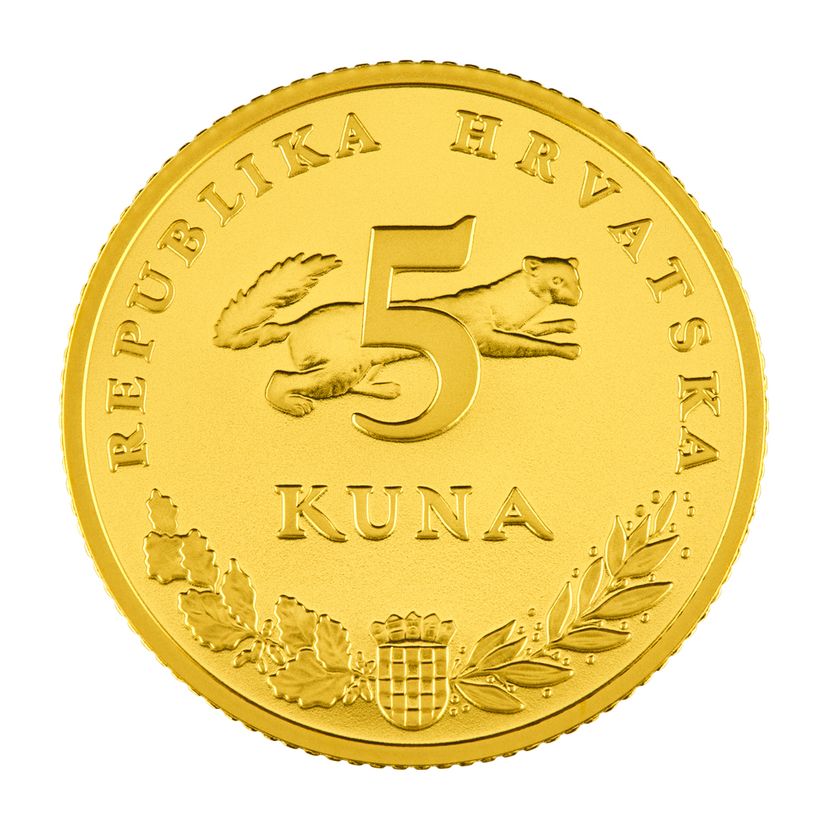 gold five kuna coin series