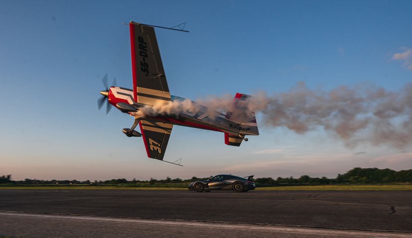 Rimac Nevera beats aerobatic plane in race