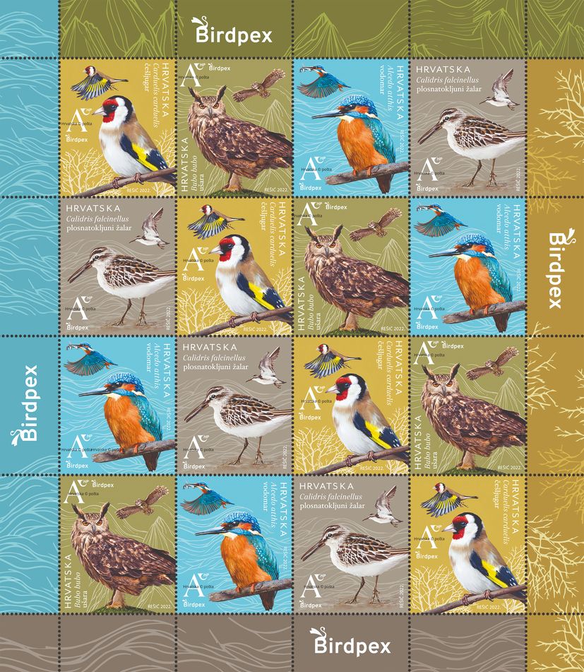 Four protected birds in Croatia grace new commemorative stamps 