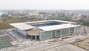 Croatian football club NK Osijek’s new stadium which is currently being built at Pampas in Osijek is nearing completion.