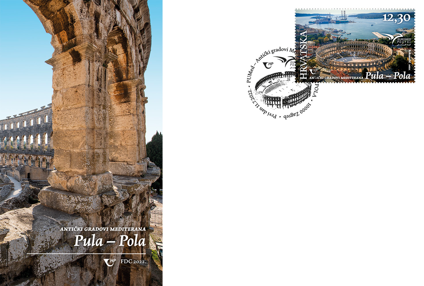 Pula Arena postage stamp named most beautiful in Mediterranean