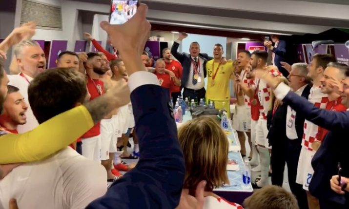 <strong>VIDEO: Croatia breaks out into song in dressing room after winning World Cup bronze </strong>