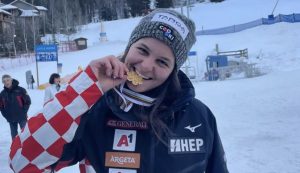 19-year-old Croatian skier Zrinka Ljutić takes her first World Cup podium