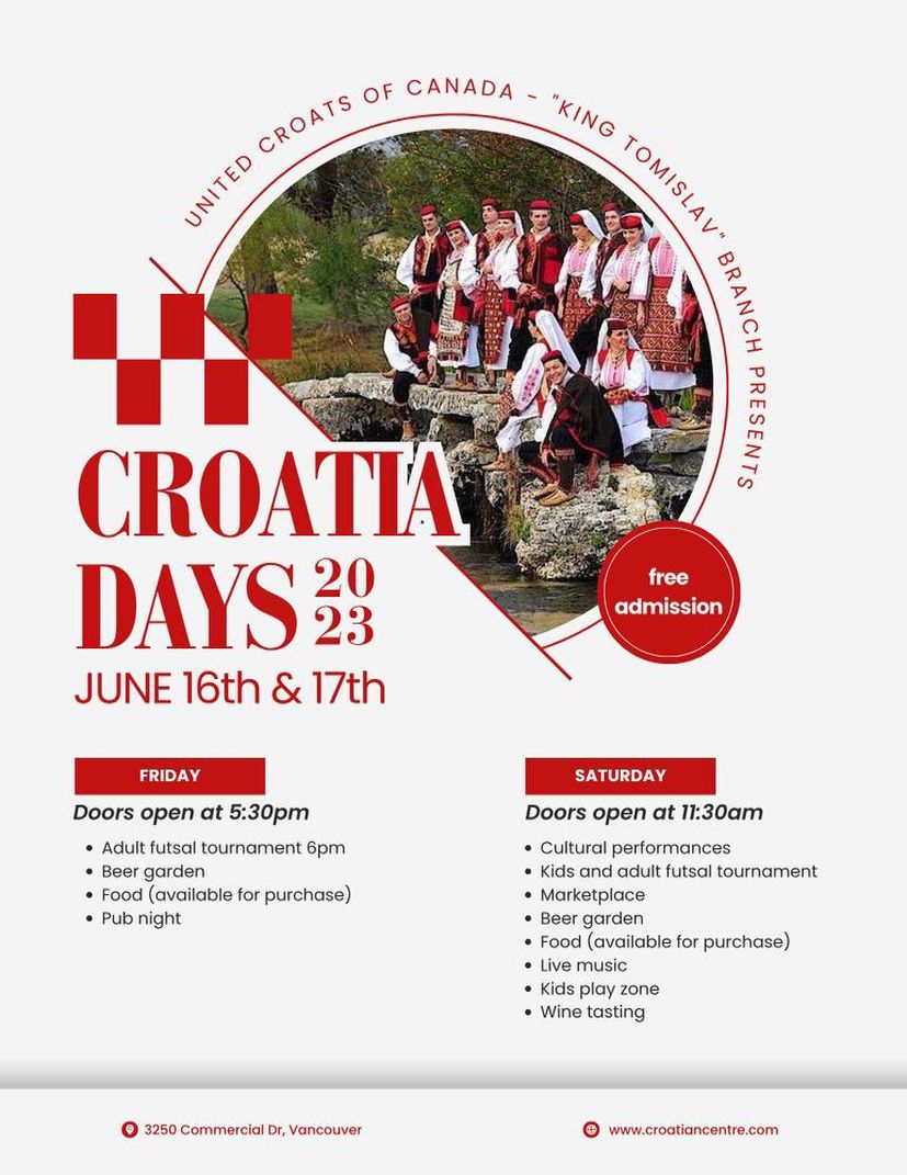 Celebrating everything that is Croatian at Croatia Days 2023 in Canada  