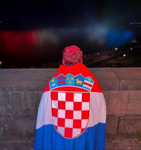 Niagara Falls was illuminated in red, white and blue to commemorate Croatian Statehood Day