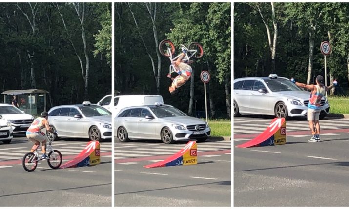 PHOTOS: Zagreb traffic light performer taking it to a new level 