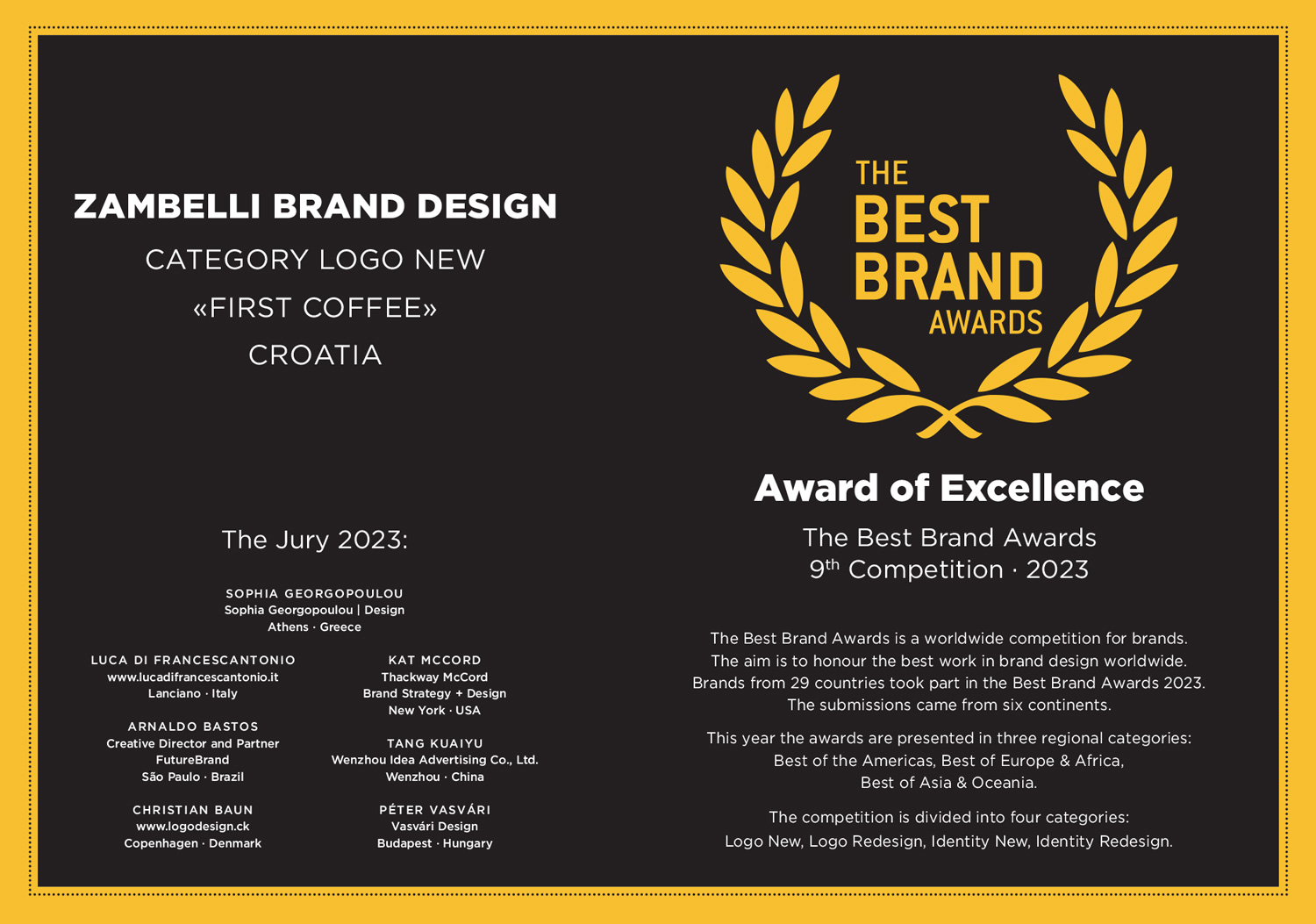 Croatian studio wins The Best Brand Awards 2023 for First Coffee brand design