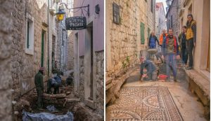 Ancient Roman mosaics discovered under Stari Grad street on Hvar island to be replicating 