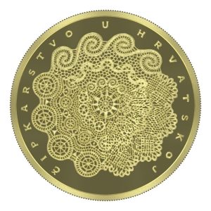 Croatian lace on new gold collector euro coins