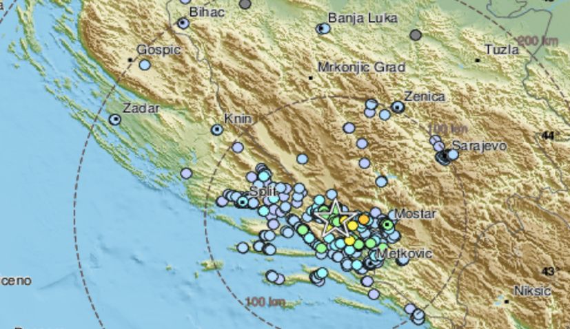 Strong earthquake on Croatia-Bosnia and Herzegovina border felt in Dalmatia