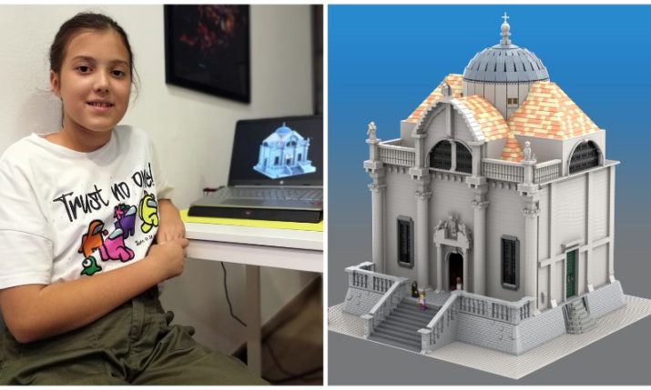 11-year-old Nina’s amazing recreation of Dubrovnik’s famous church with 9,000 bricks