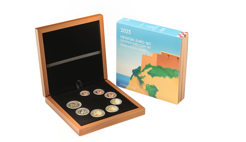 First official Croatian set of euro coins - Dubrovnik