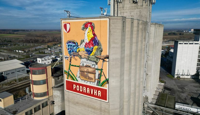 PHOTOS: New Podravka mural at Koprivnica's entrance