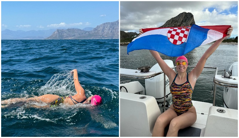 Dina has swam across False Bay in South Africa