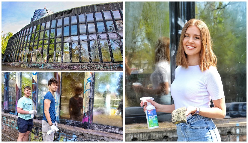 Graffiti clean up initiative at Drazen Petrovic