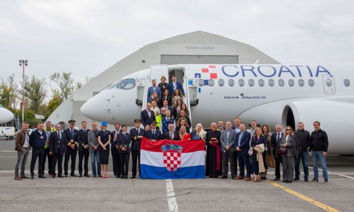 Croatia Airlines welcomes world’s first 127-seat Airbus A220-100