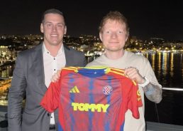 Ed Sheeran takes home Hajduk Split shirt from Croatia