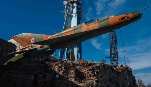 Historic MiG-21 placed above Dubrovnik