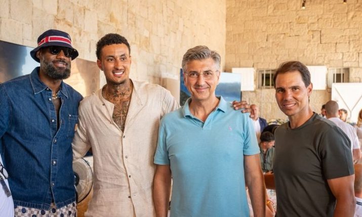 LeBron James, Rafael Nadal and Kyle Kuzma in Dubrovnik with PM Plenković